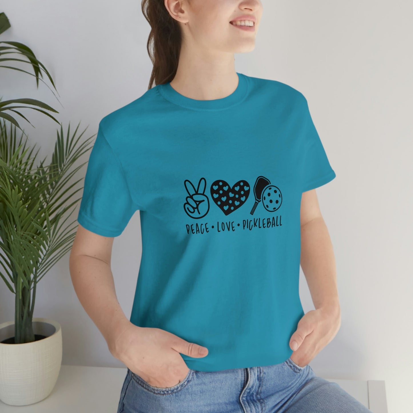Peace Love and Pickleball Unisex Jersey Short Sleeve Tee