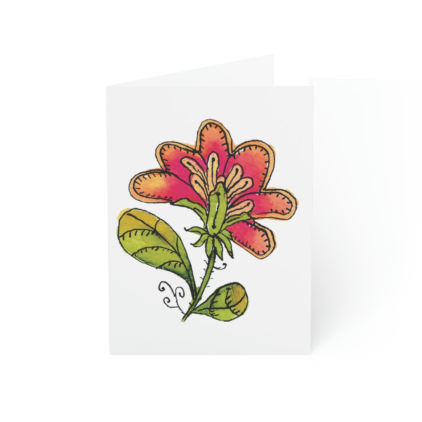 Funky Botanical Note Cards Blank (10 ea.)  Matte Finish