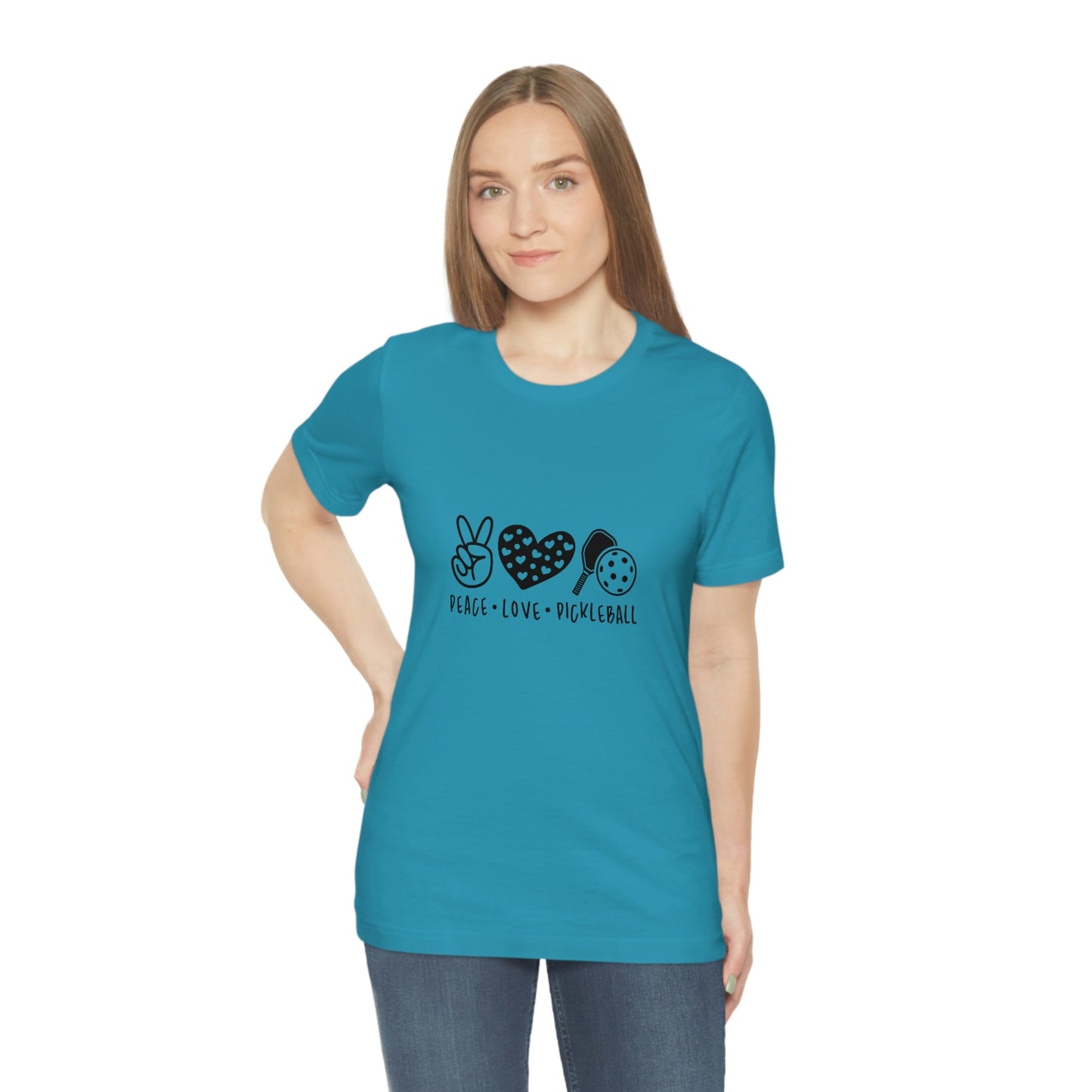 Peace Love and Pickleball Unisex Jersey Short Sleeve Tee