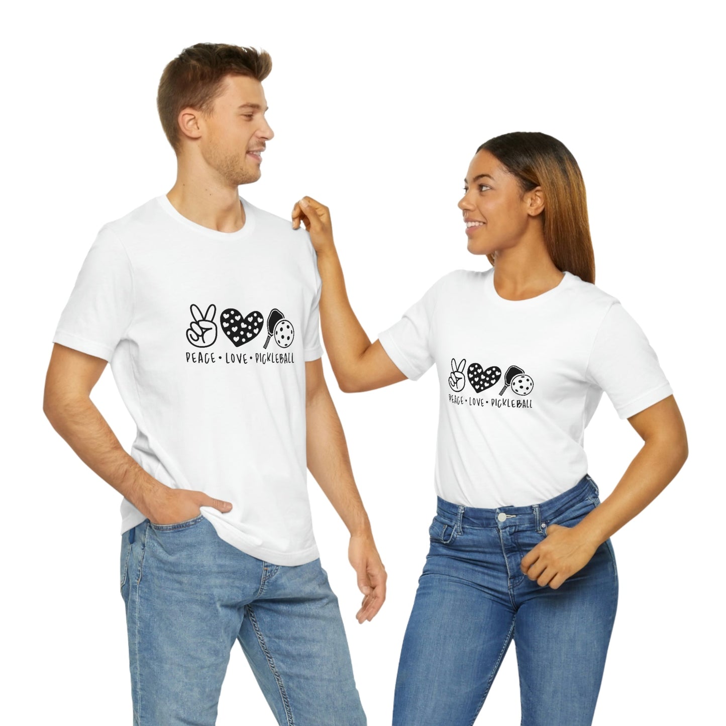 Peace Love and Pickleball Unisex Jersey Short Sleeve Tee