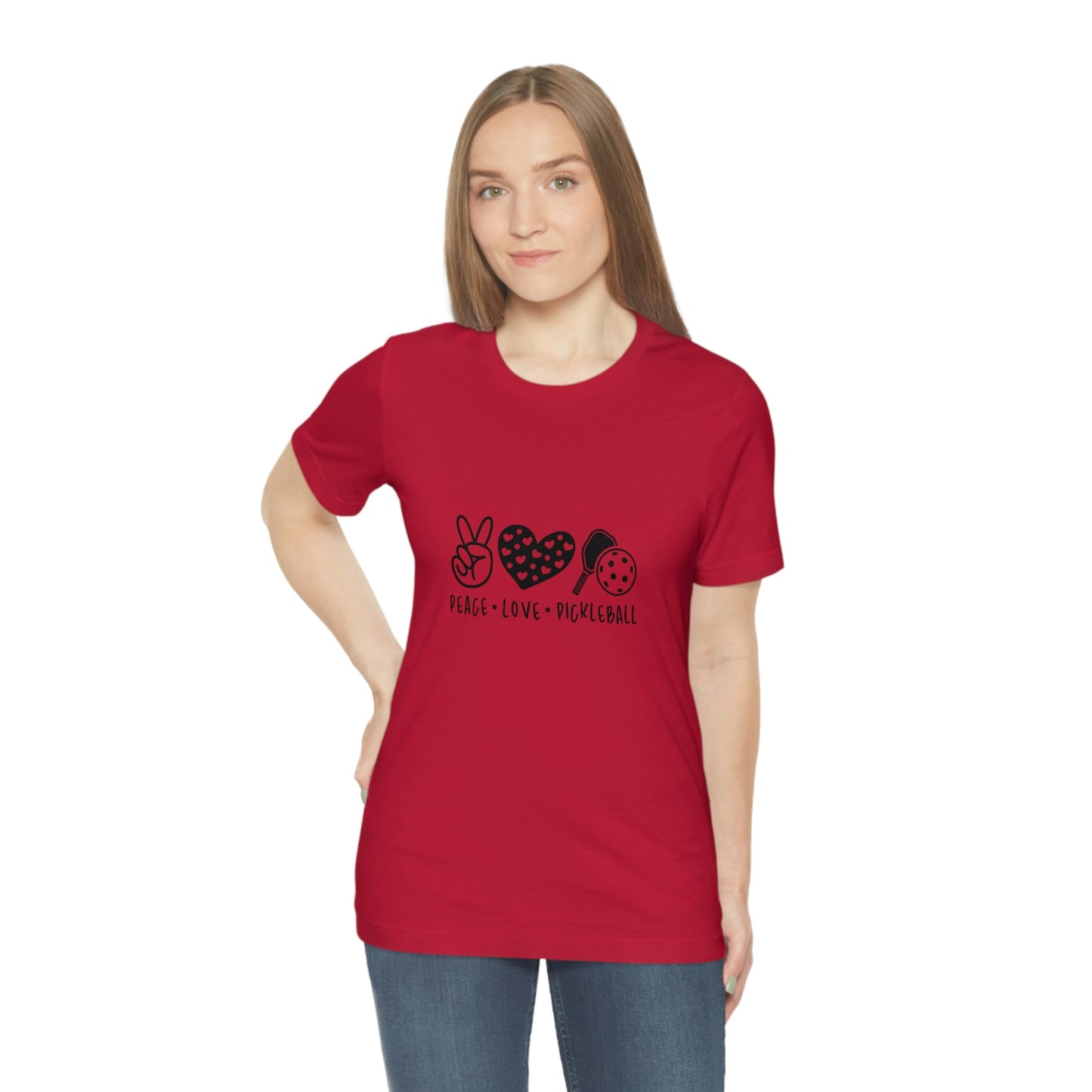 Peace Love and Pickleball Unisex Jersey Short Sleeve Tee