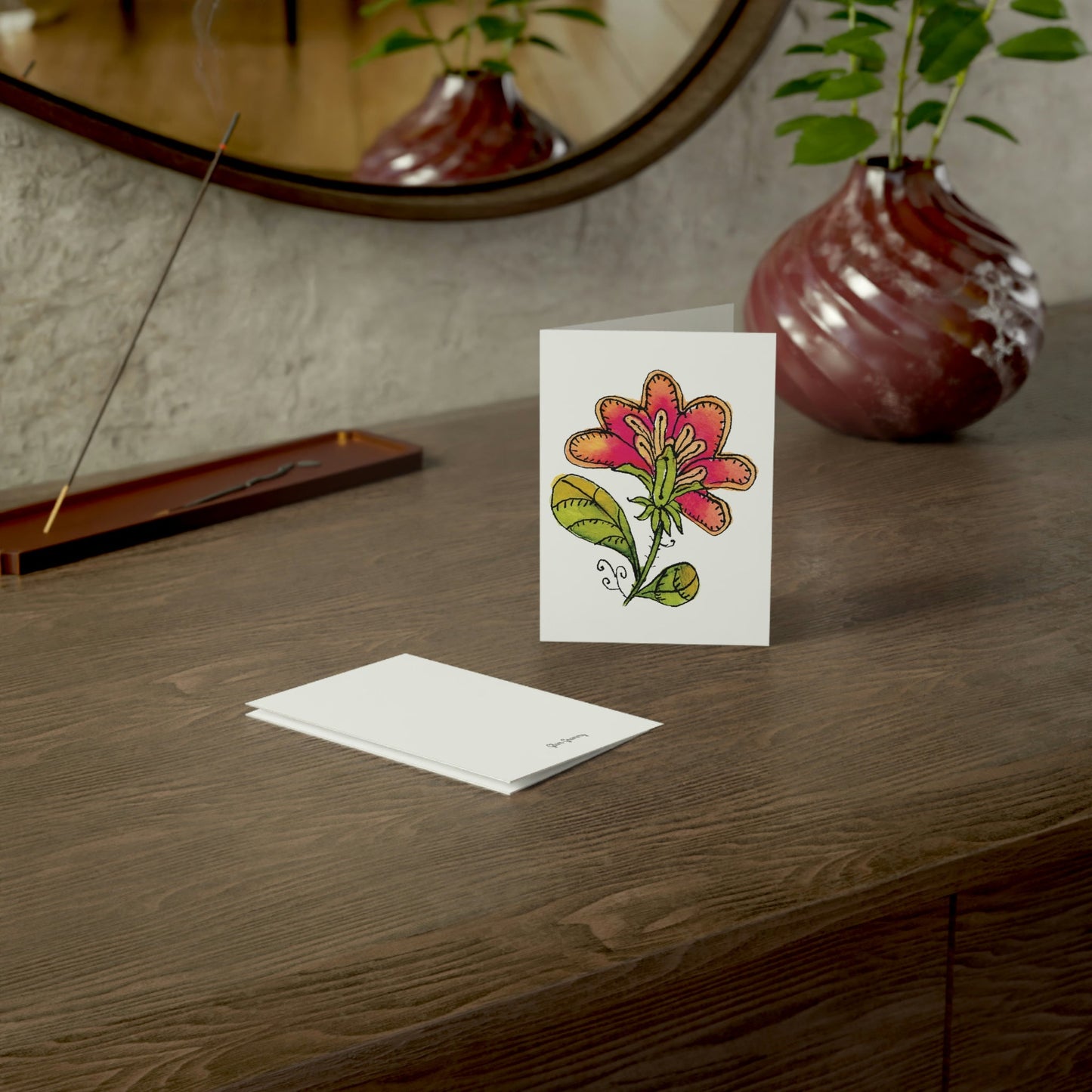 Funky Botanical Note Cards Blank (10 ea.)  Matte Finish