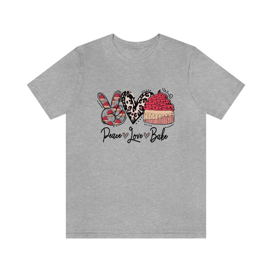 Peace Love and Bake Unisex Jersey Short Sleeve Tee