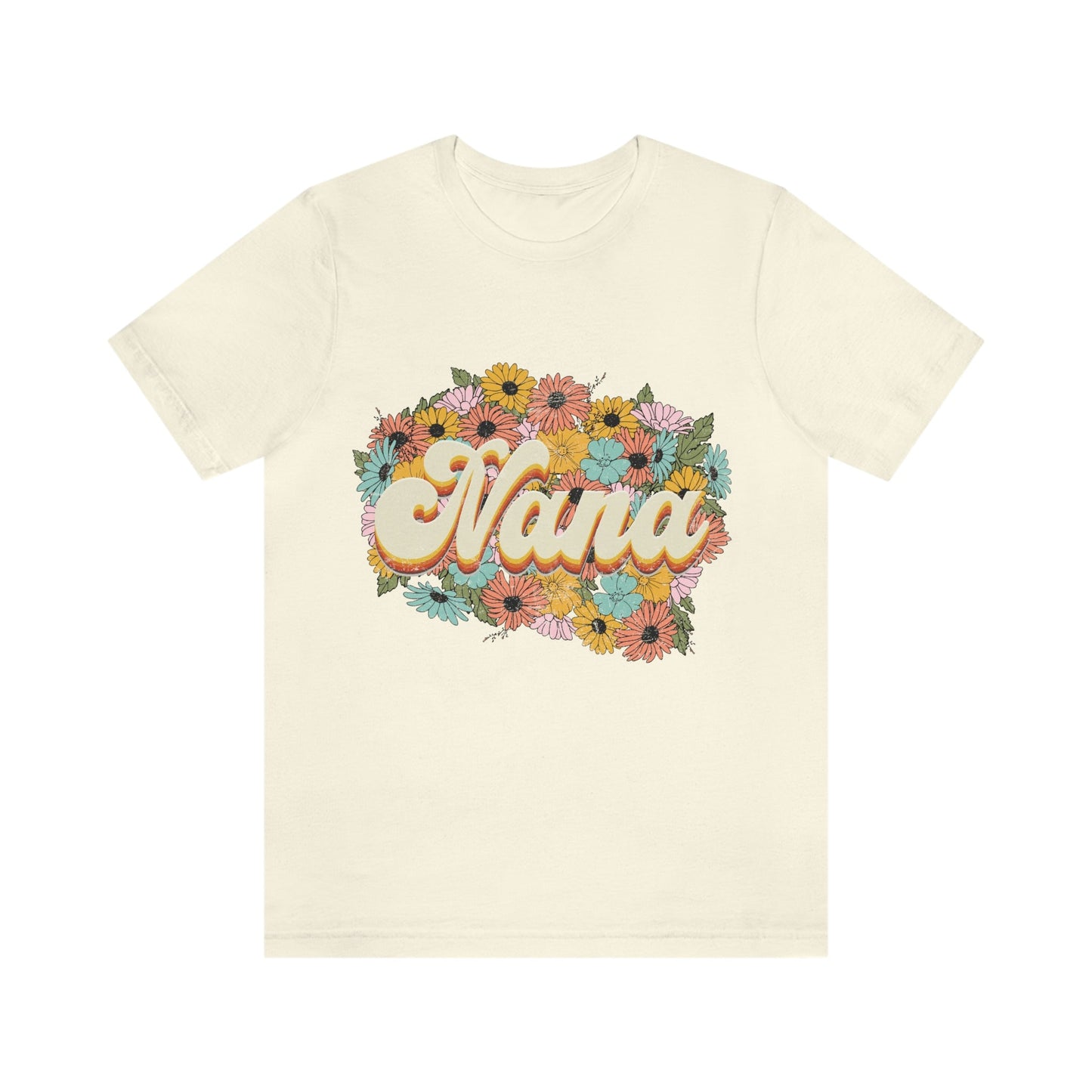 Vintage Nana Flowered Jersey Short Sleeve Tee, Mother's Day Gift, Nana Birthday gift, Nana gift, Grandma gift, Nana Shirt