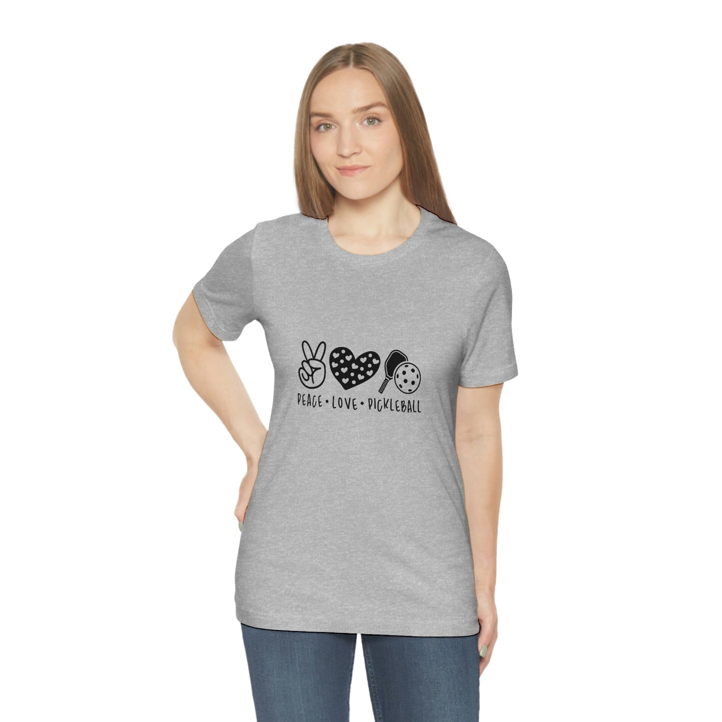 Peace Love and Pickleball Unisex Jersey Short Sleeve Tee