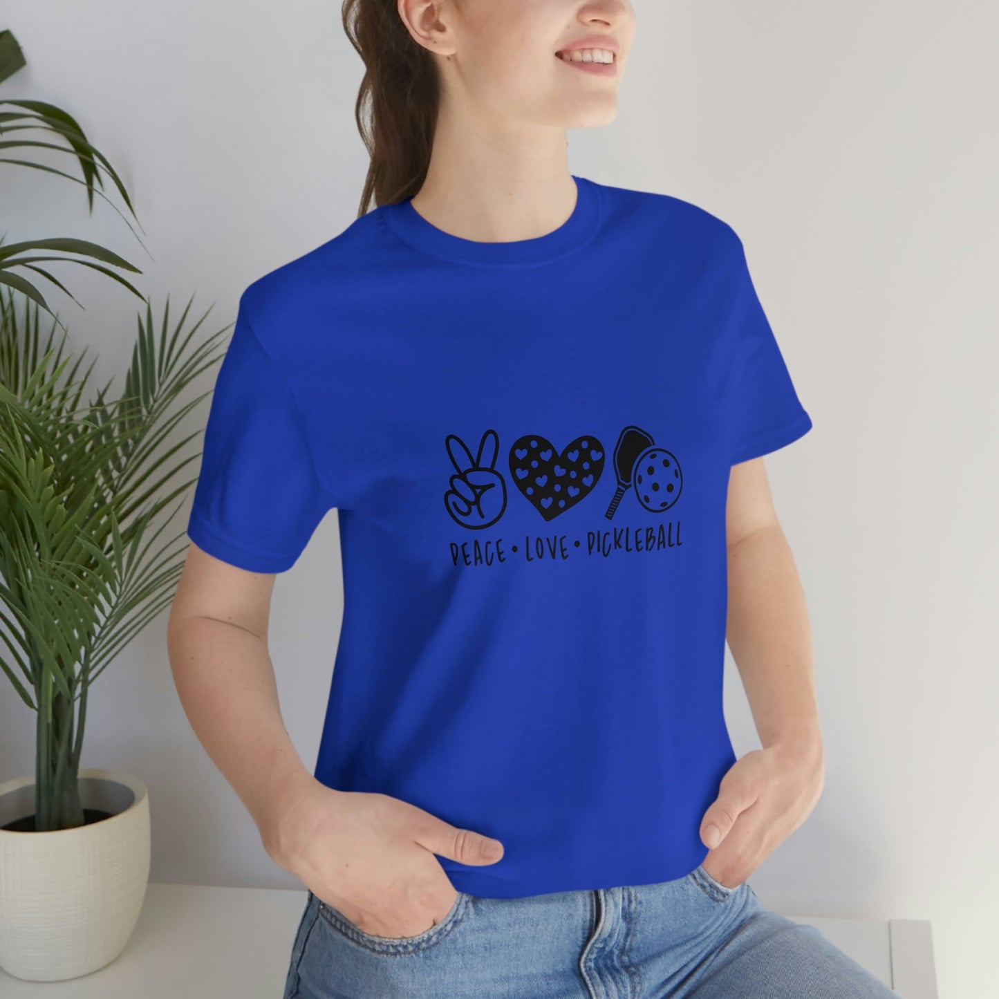 Peace Love and Pickleball Unisex Jersey Short Sleeve Tee