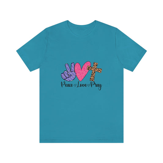 Peace Love and Pray Unisex Jersey Short Sleeve Tee