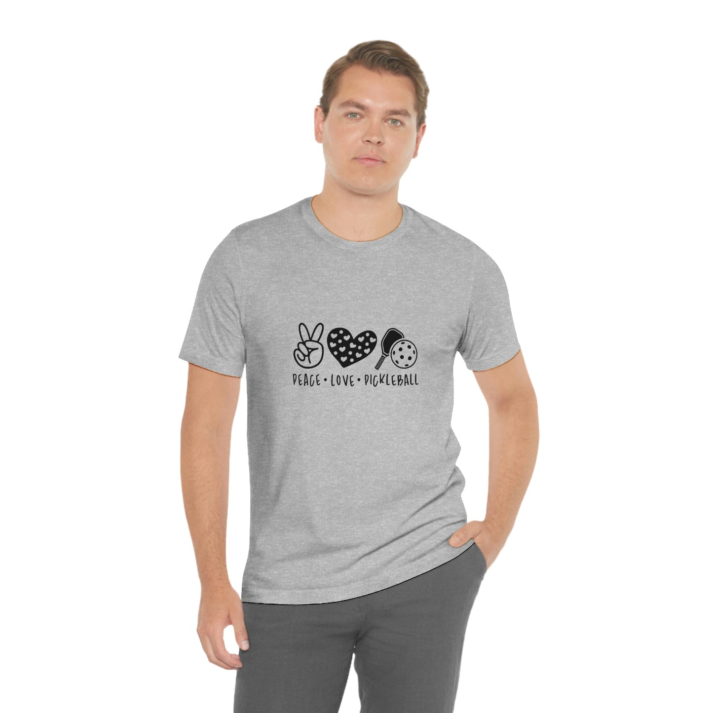 Peace Love and Pickleball Unisex Jersey Short Sleeve Tee