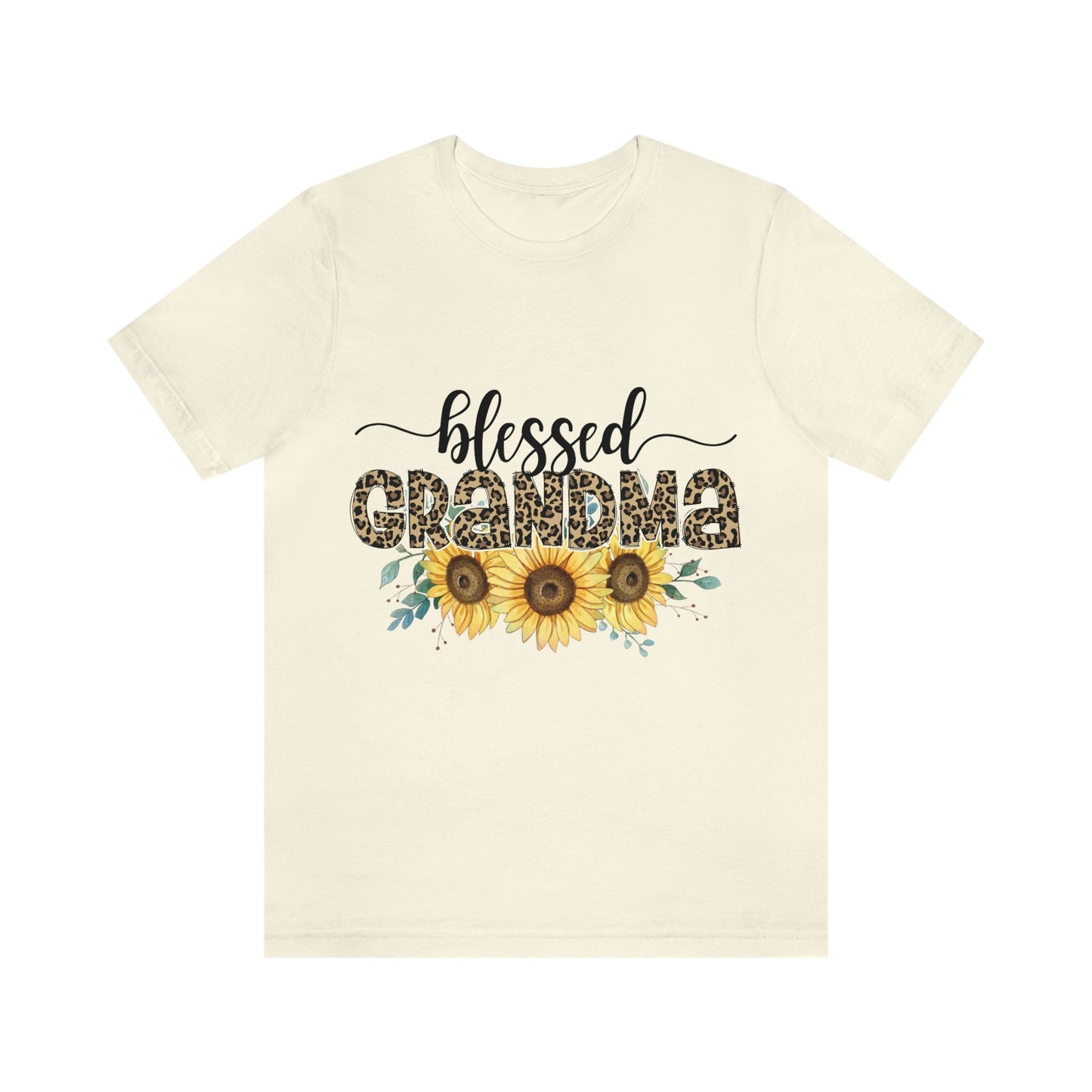 Blessed Grandma Flower Jersey Short Sleeve Tee, Mother's day gift, Mother's Day, Grandma Birthday, Sunflower T-shirts, Grandma gift, grandma shirt