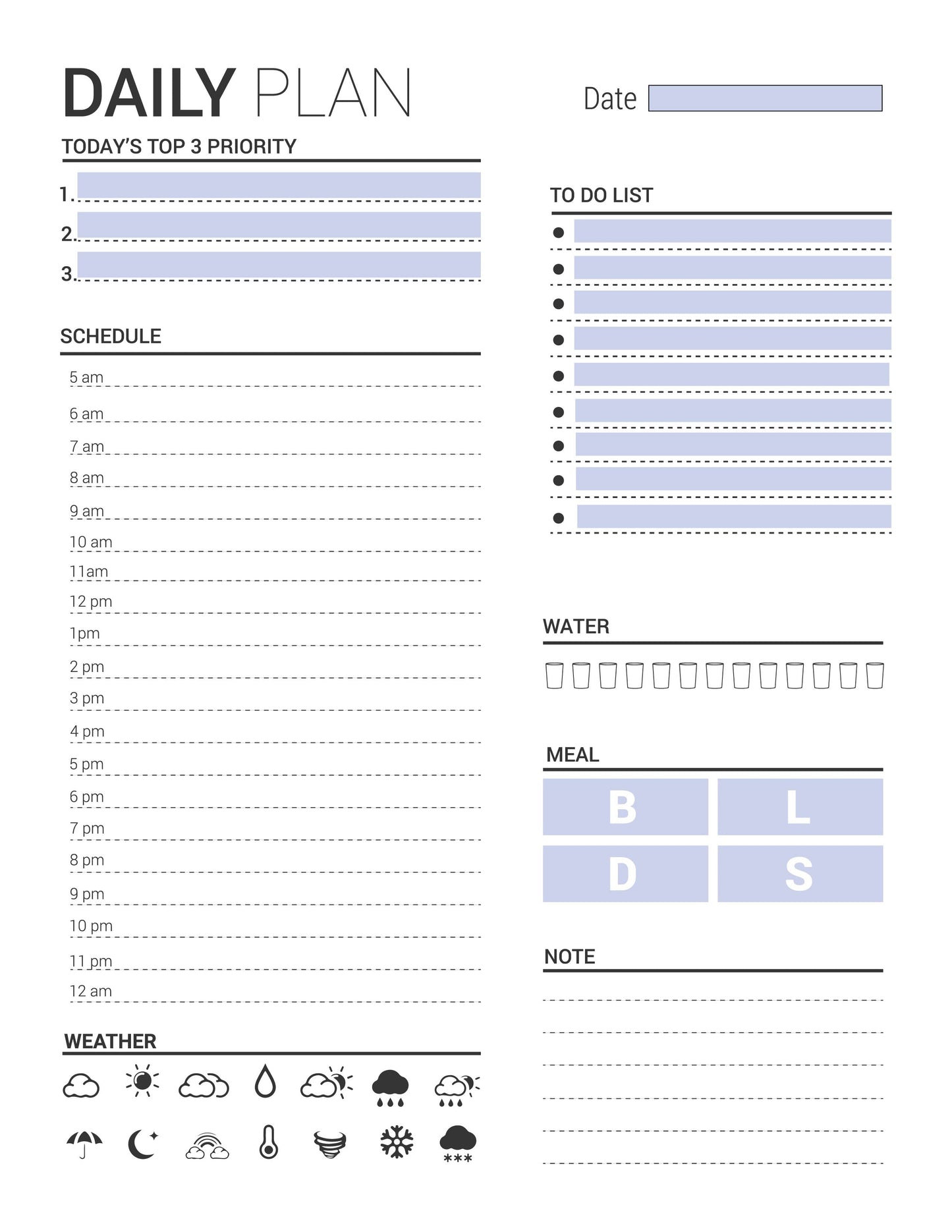 Digital Daily Planner Printable PDF (6X9 100 pages)