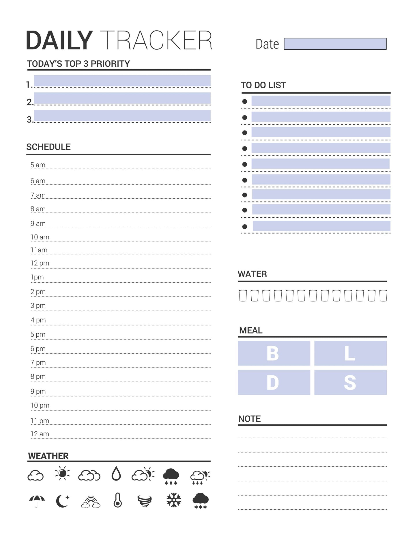 Digital Daily Planner Printable PDF (6X9 100 pages)