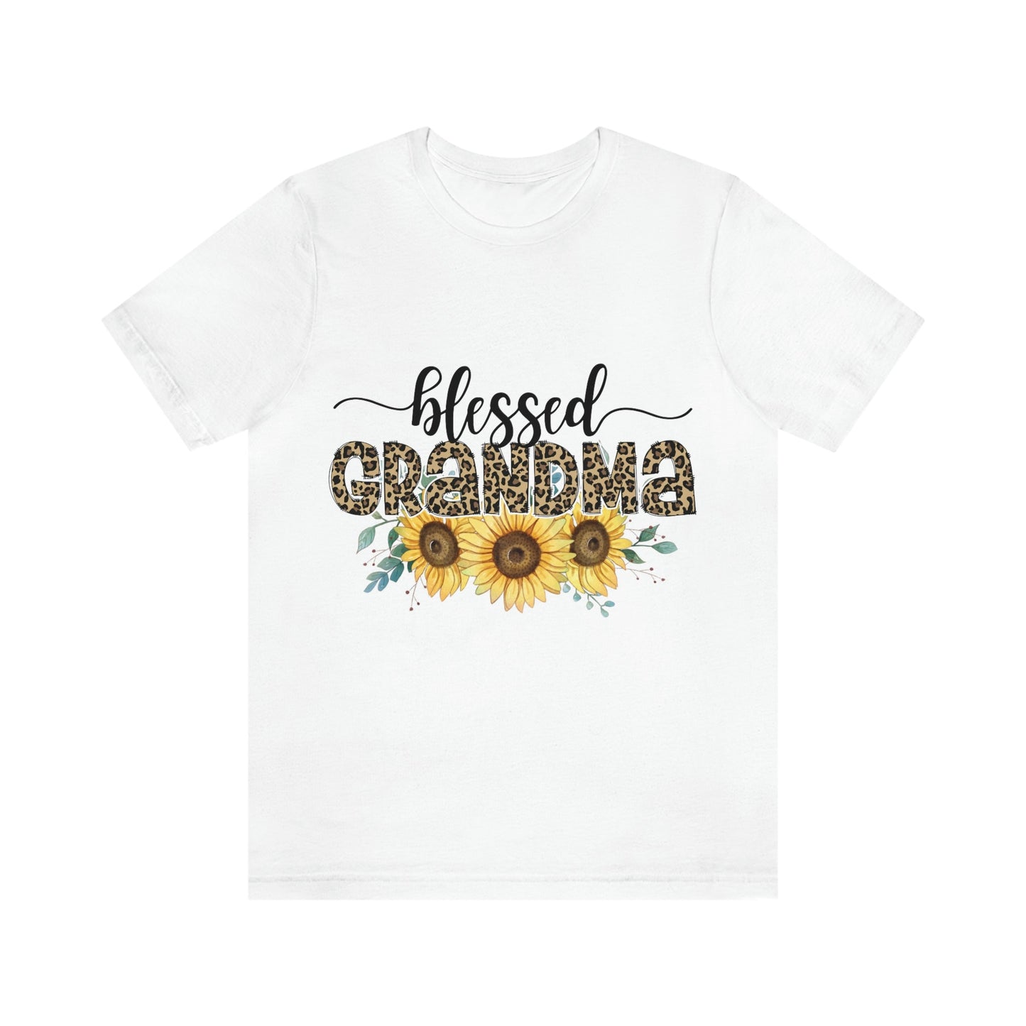 Blessed Grandma Flower Jersey Short Sleeve Tee, Mother's day gift, Mother's Day, Grandma Birthday, Sunflower T-shirts, Grandma gift, grandma shirt