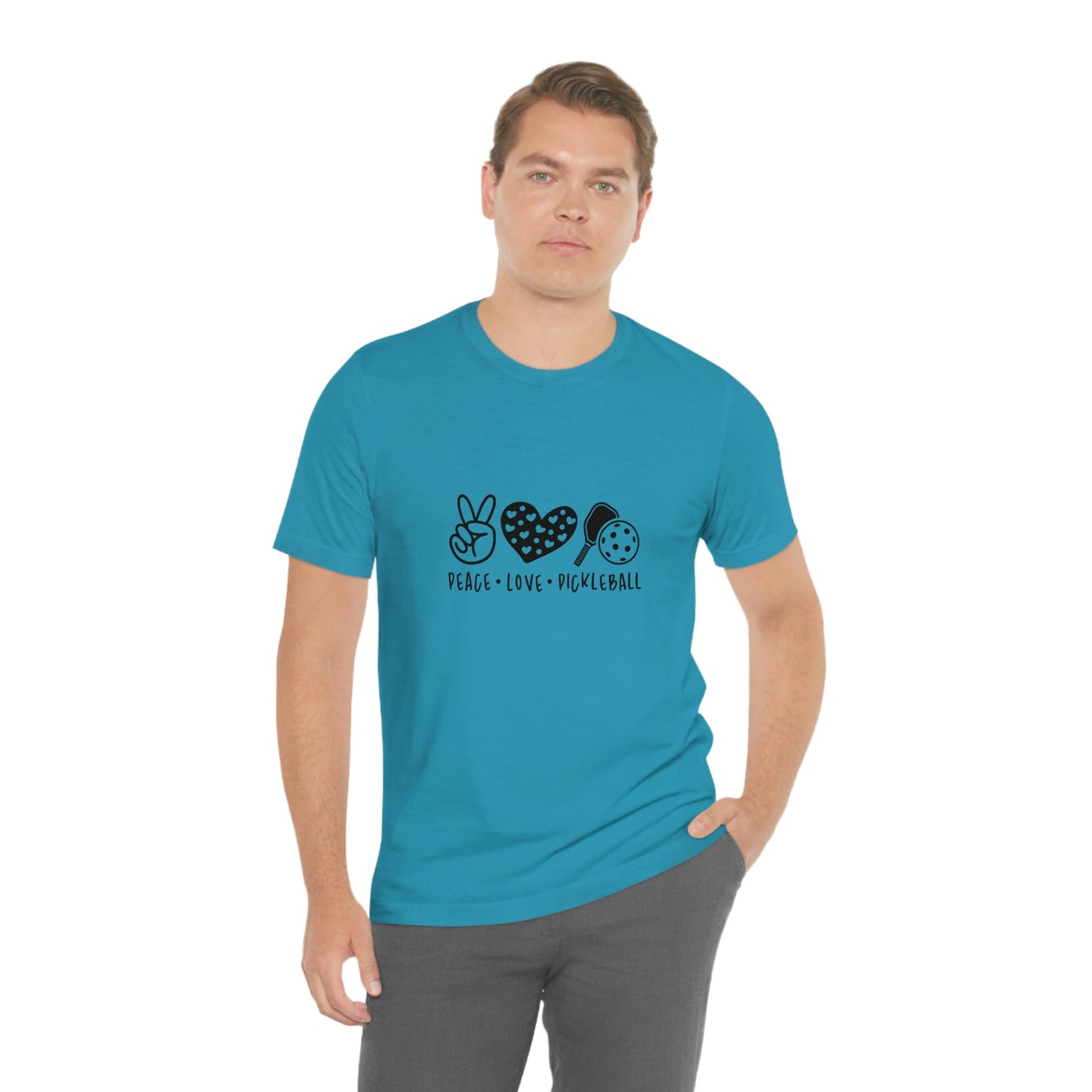 Peace Love and Pickleball Unisex Jersey Short Sleeve Tee