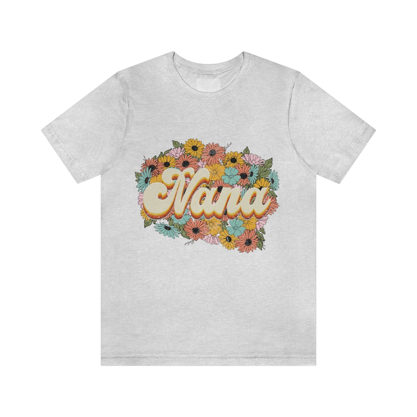 Vintage Nana Flowered Jersey Short Sleeve Tee, Mother's Day Gift, Nana Birthday gift, Nana gift, Grandma gift, Nana Shirt