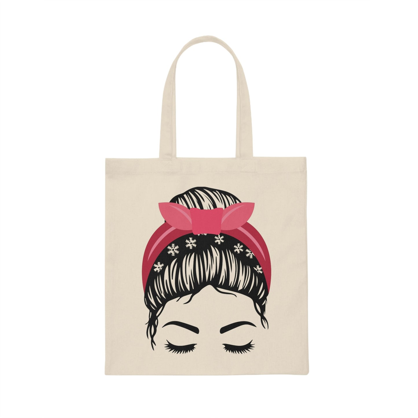 Glam Grammy Messy Bun Canvas Tote Bag