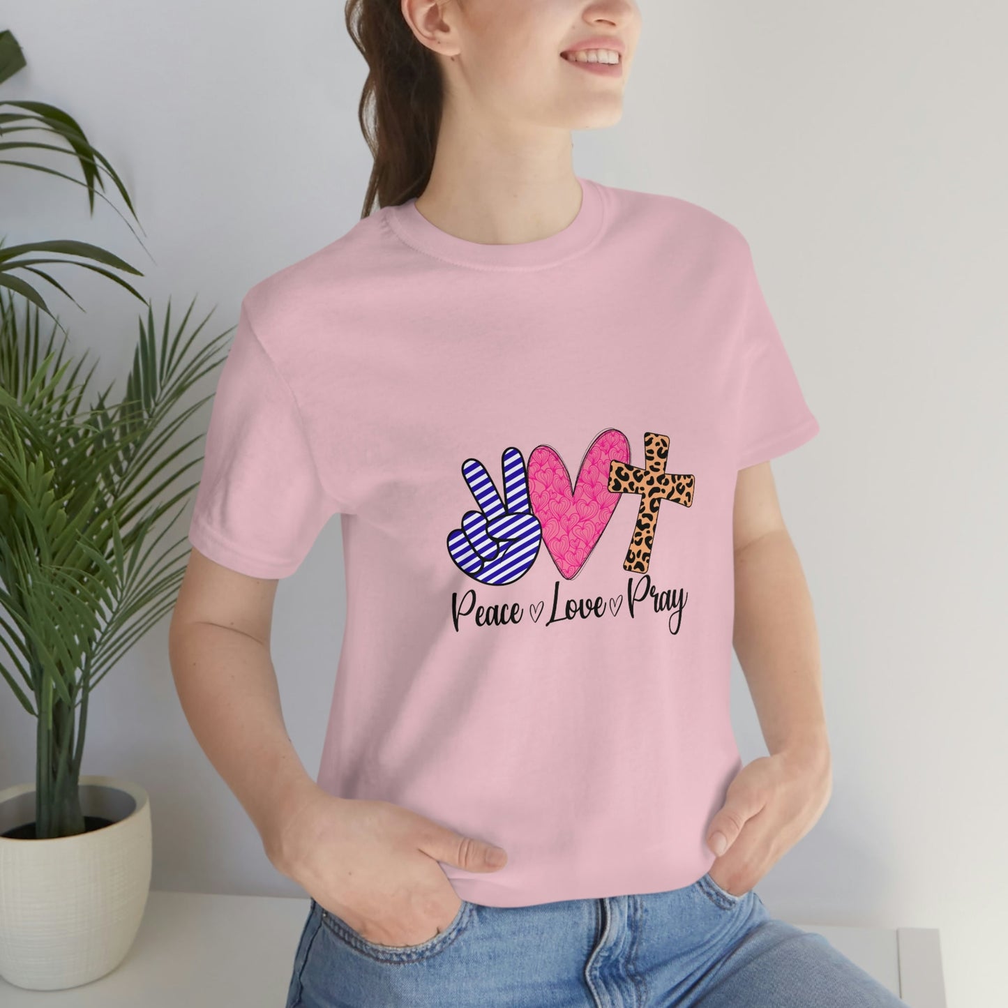 Peace Love and Pray Unisex Jersey Short Sleeve Tee