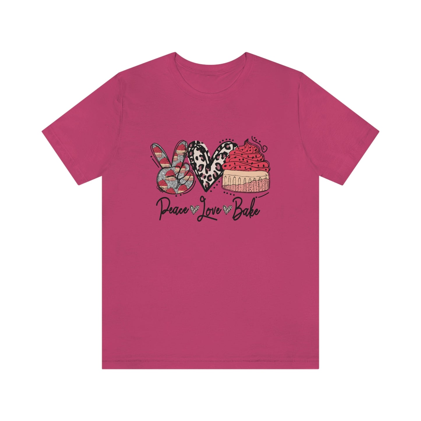 Peace Love and Bake Unisex Jersey Short Sleeve Tee
