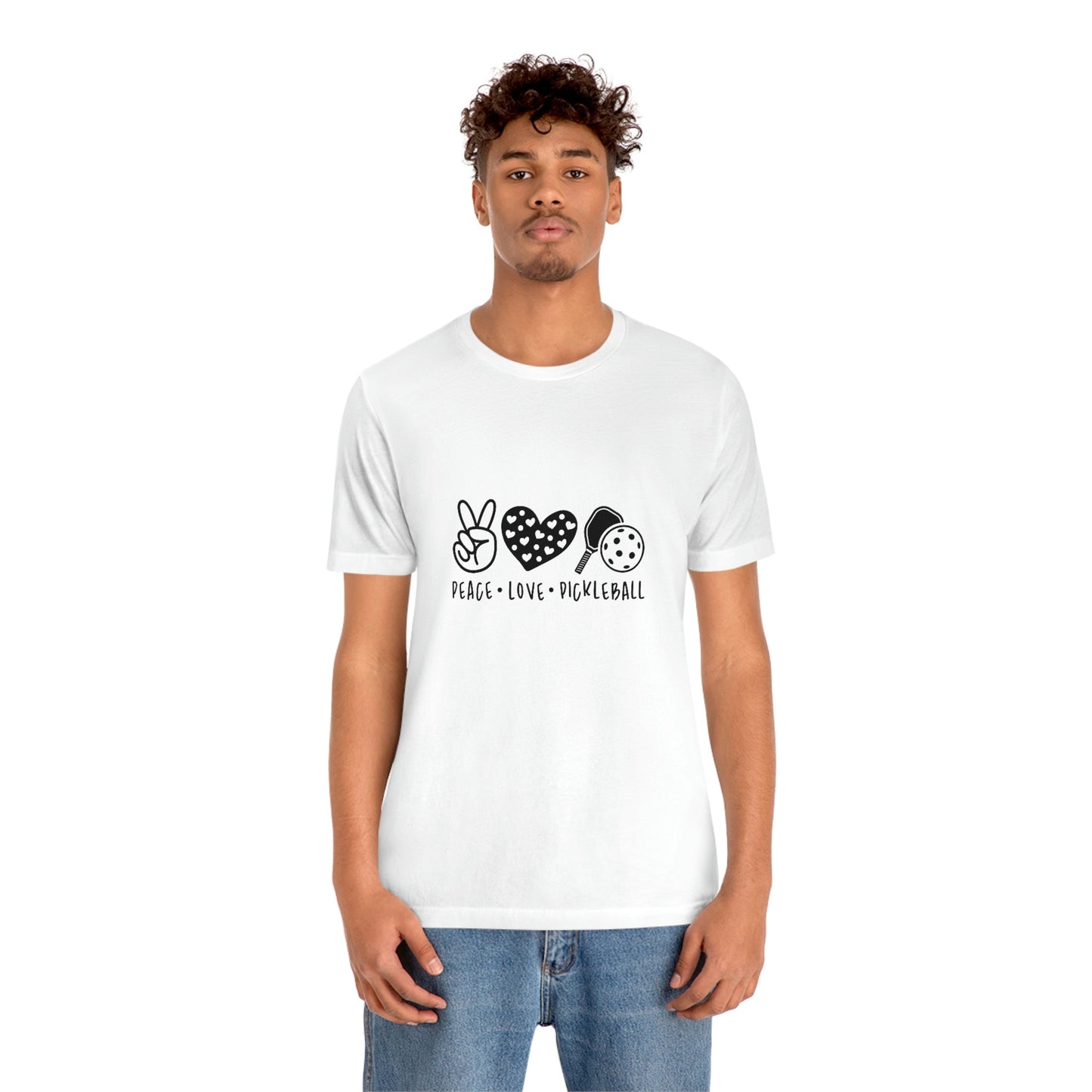 Peace Love and Pickleball Unisex Jersey Short Sleeve Tee