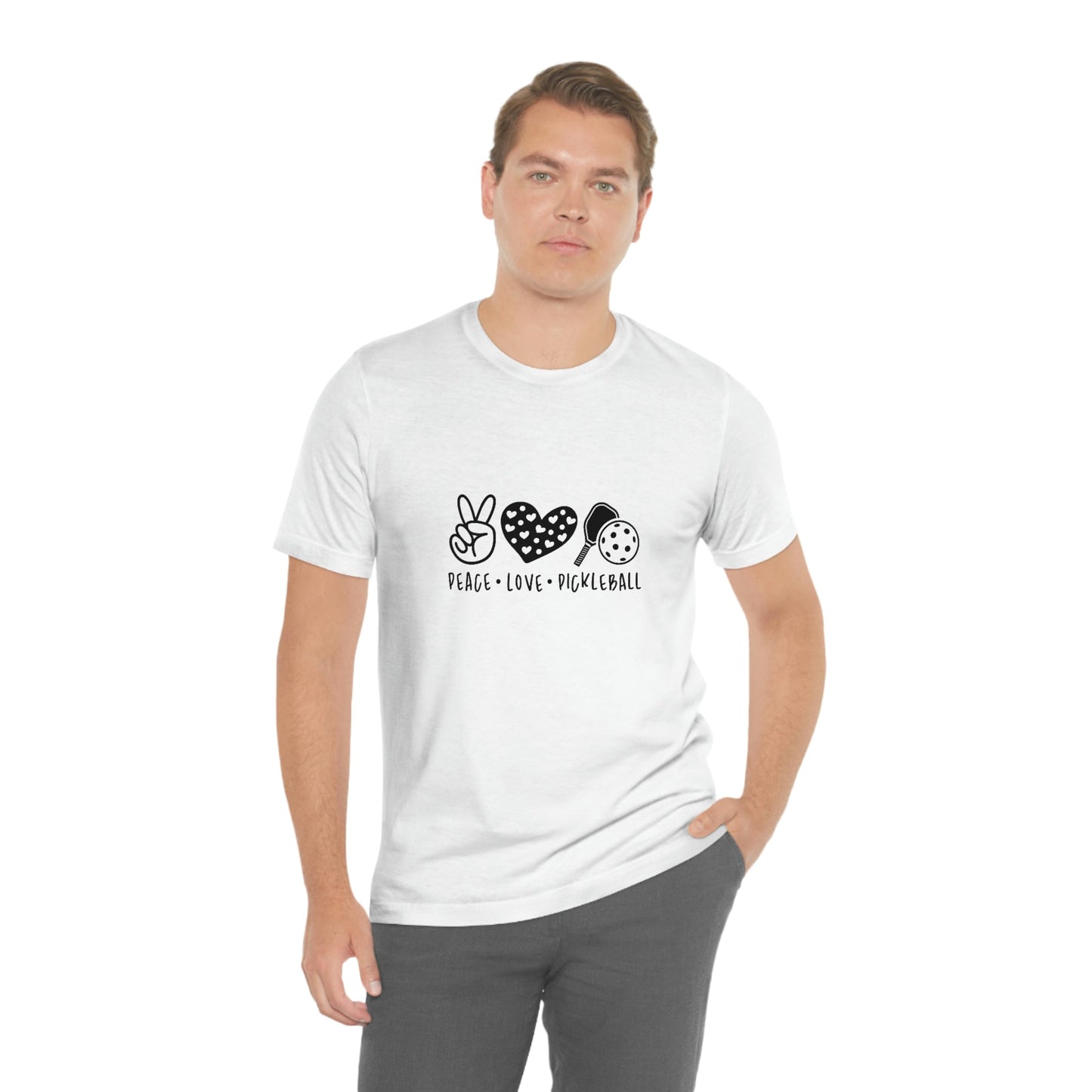 Peace Love and Pickleball Unisex Jersey Short Sleeve Tee