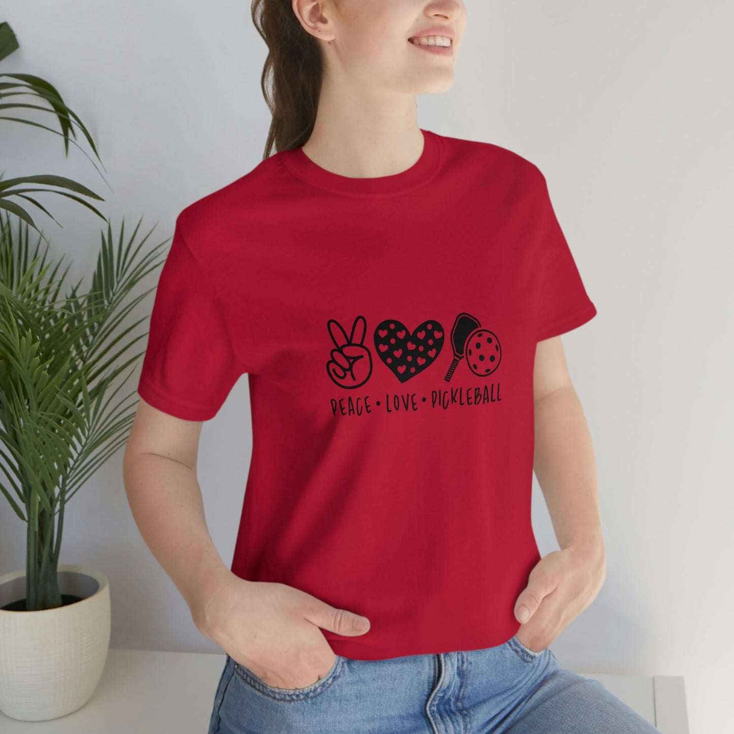 Peace Love and Pickleball Unisex Jersey Short Sleeve Tee