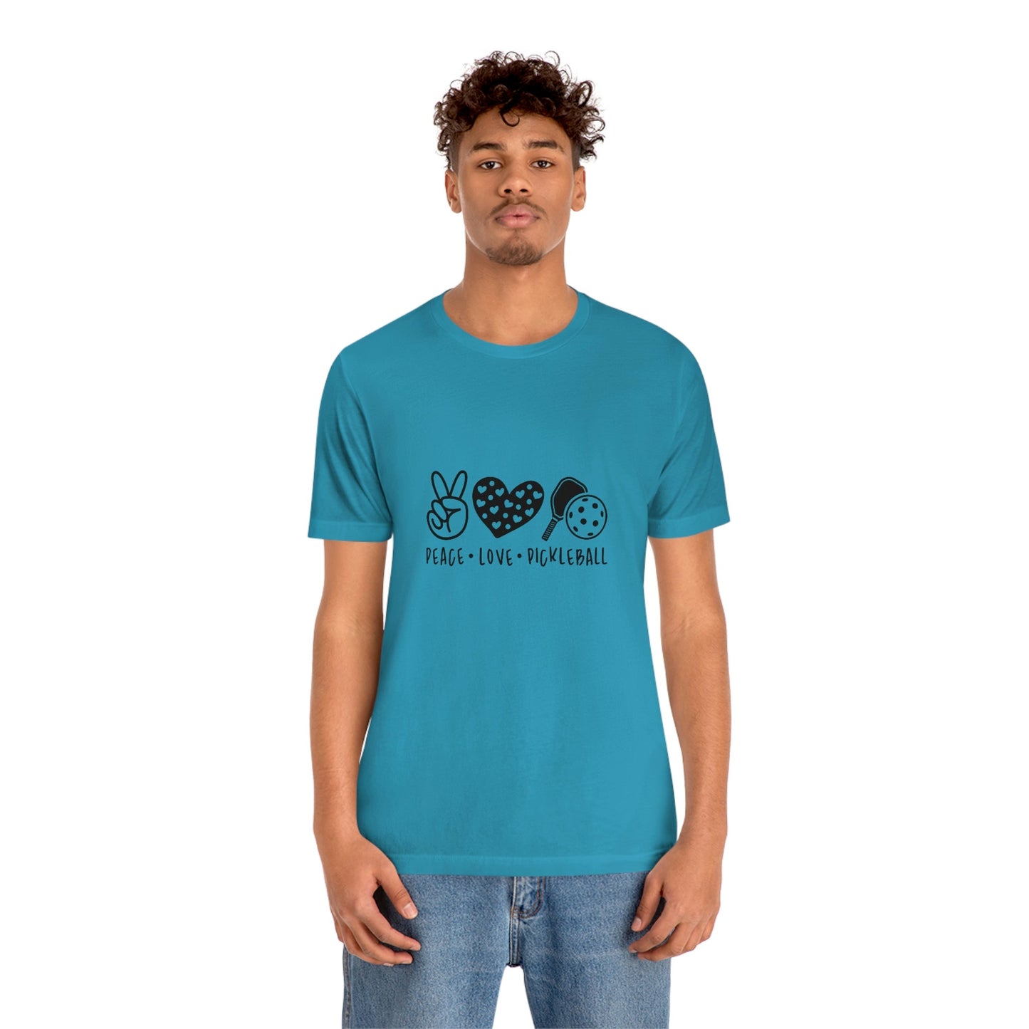 Peace Love and Pickleball Unisex Jersey Short Sleeve Tee