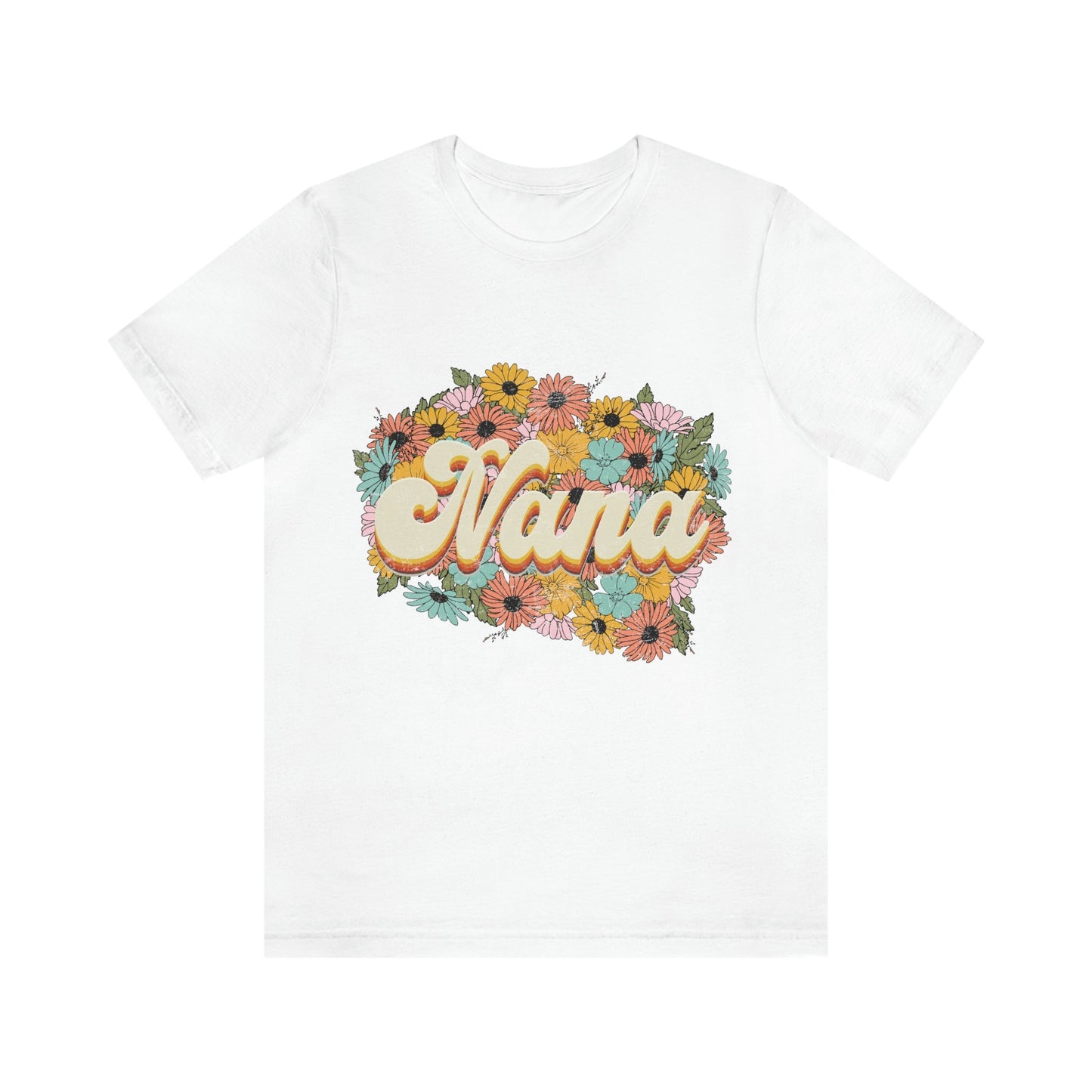Vintage Nana Flowered Jersey Short Sleeve Tee, Mother's Day Gift, Nana Birthday gift, Nana gift, Grandma gift, Nana Shirt