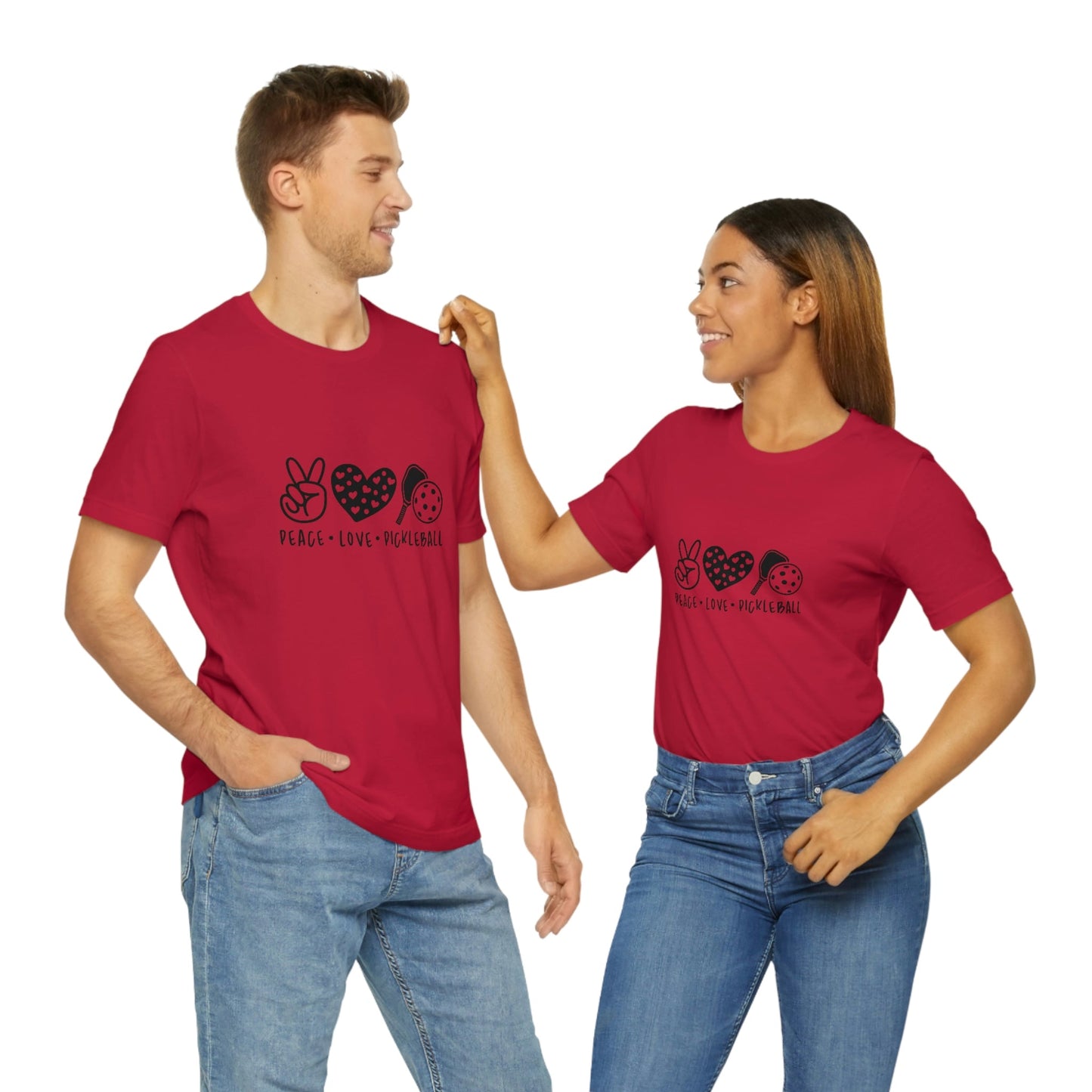 Peace Love and Pickleball Unisex Jersey Short Sleeve Tee