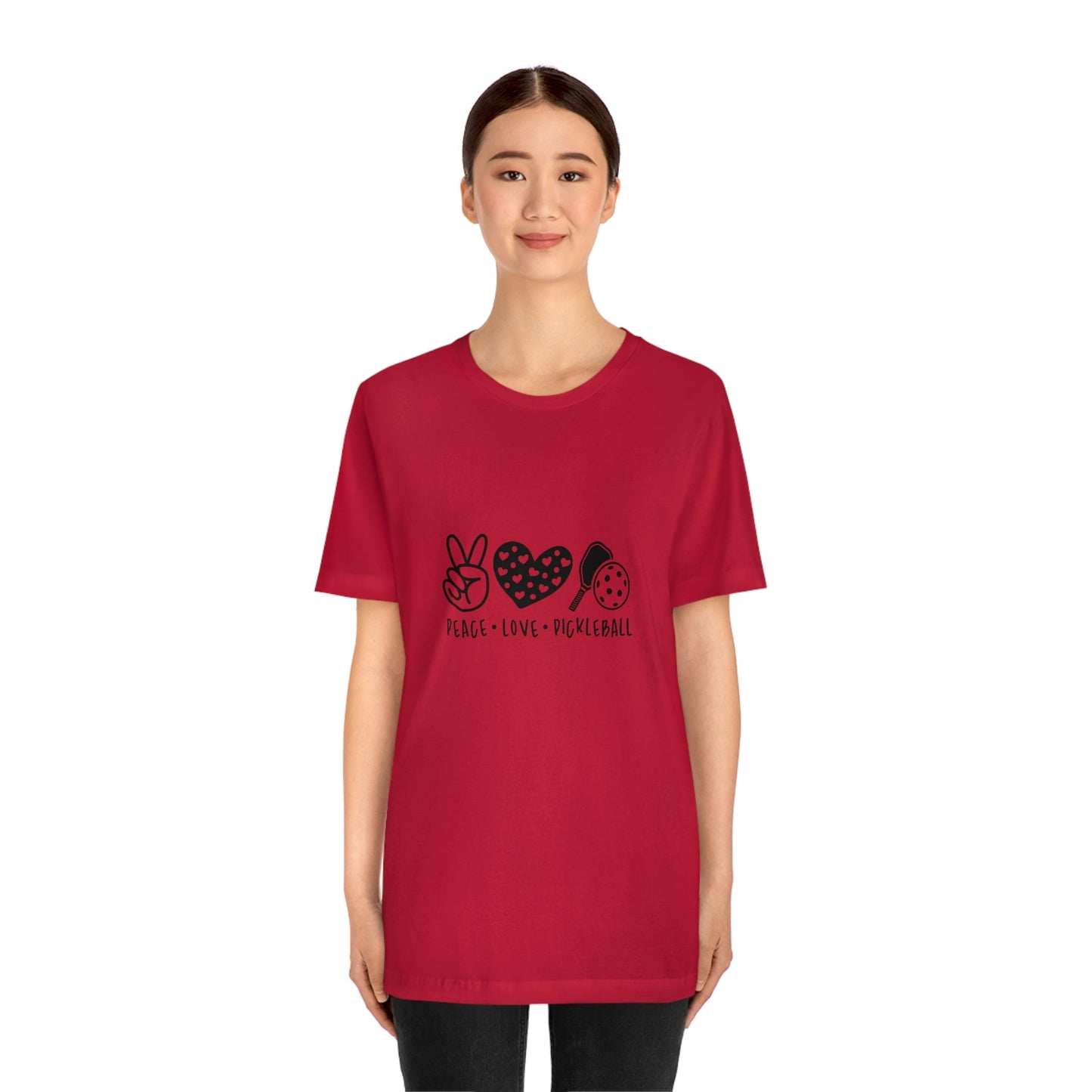 Peace Love and Pickleball Unisex Jersey Short Sleeve Tee