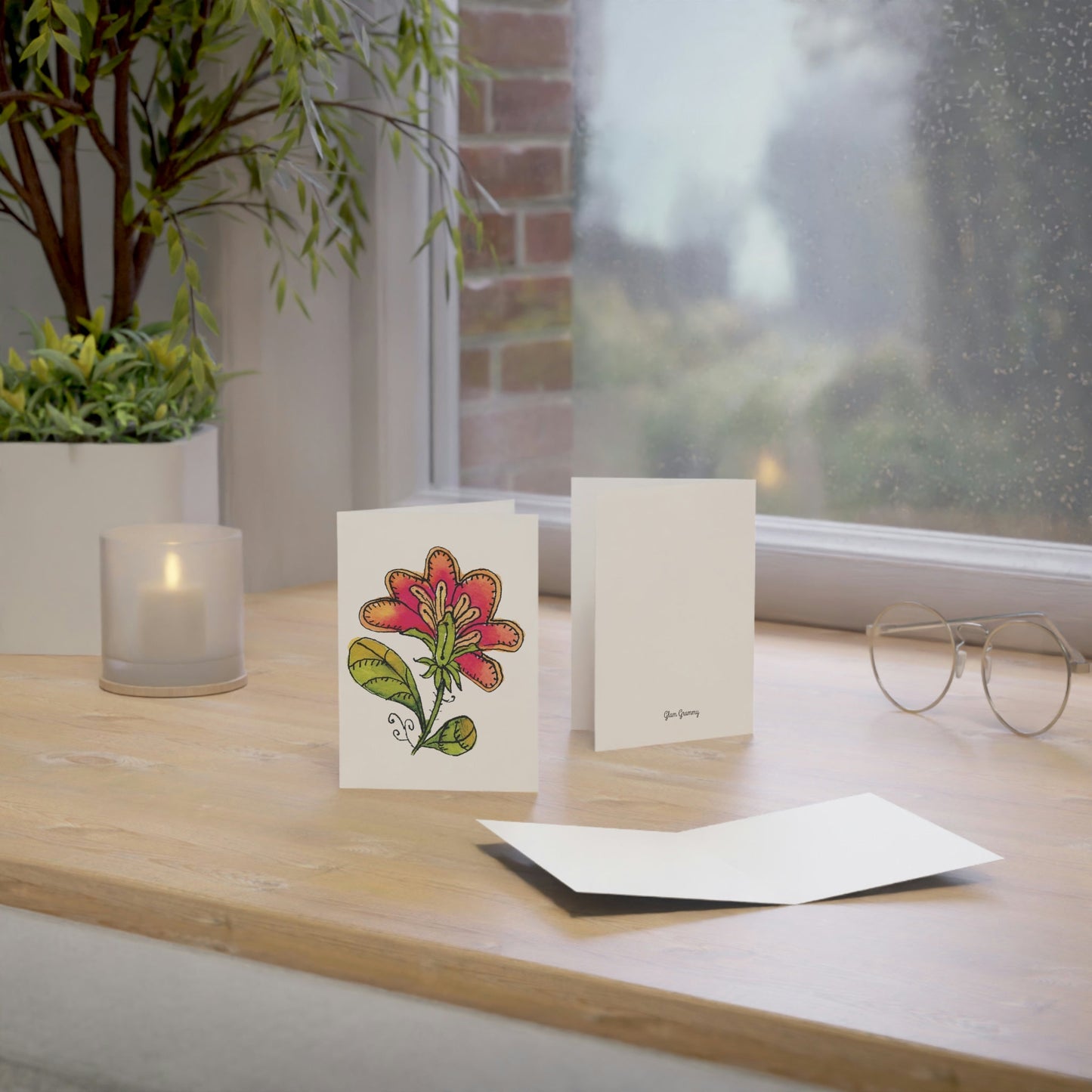 Funky Botanical Note Cards Blank (10 ea.)  Matte Finish