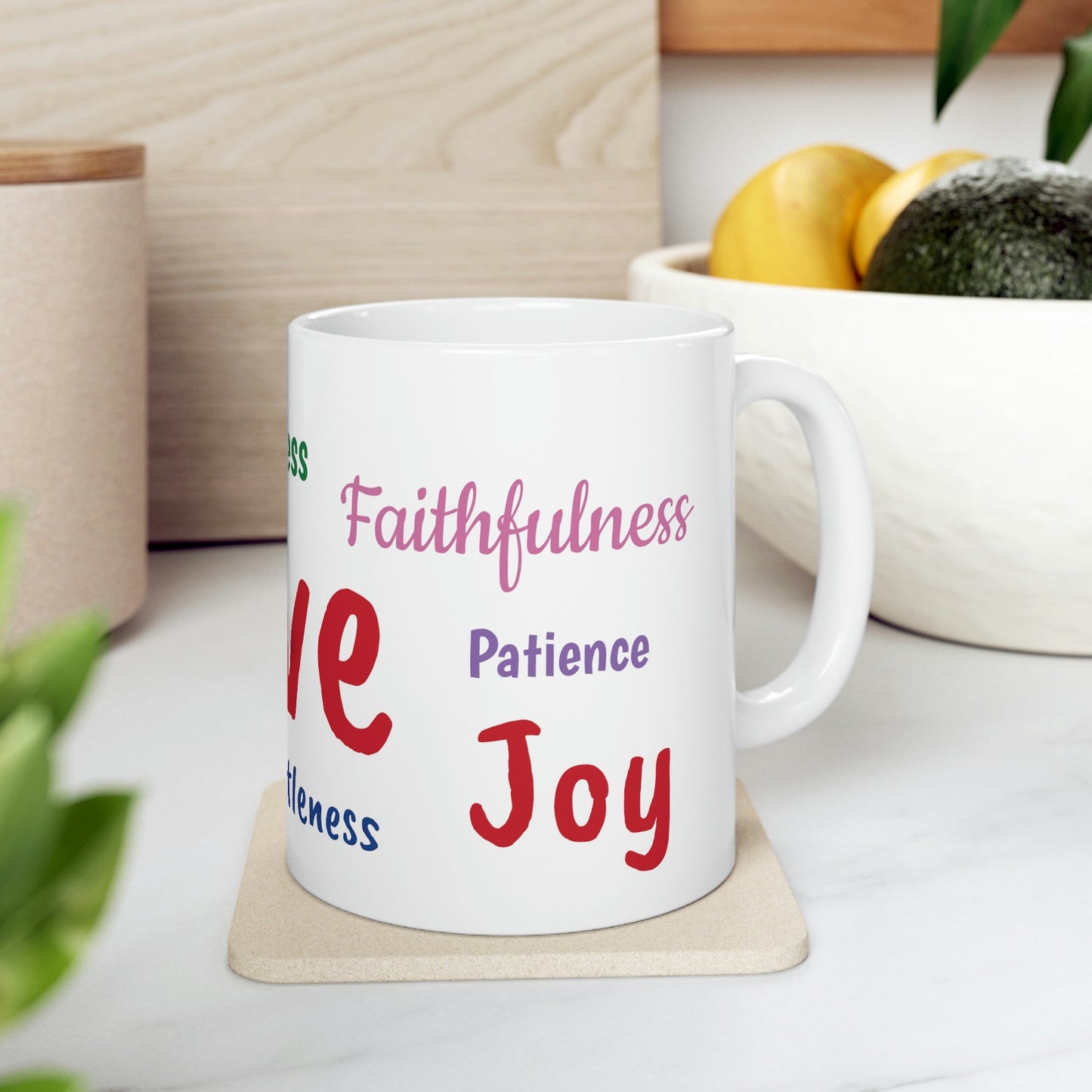 Fruits of the Spirit Christian Ceramic Coffee Mug 11oz