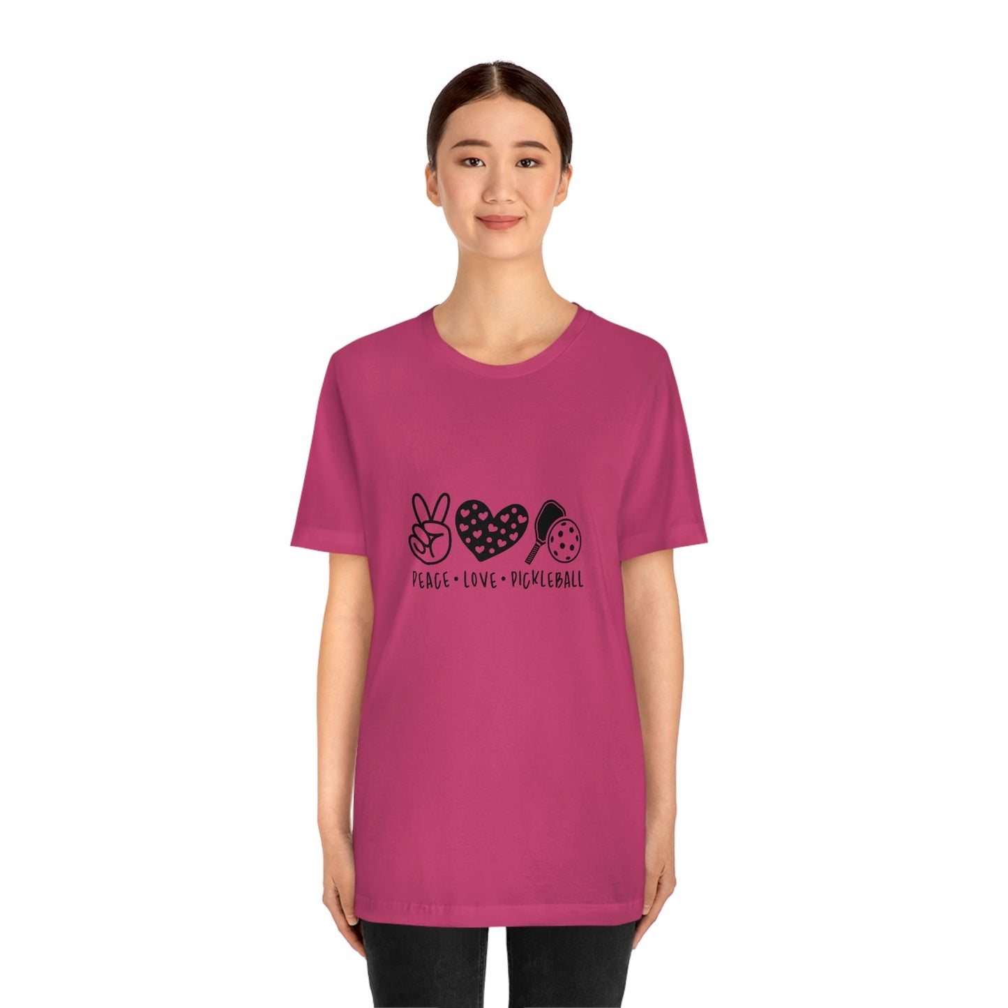 Peace Love and Pickleball Unisex Jersey Short Sleeve Tee