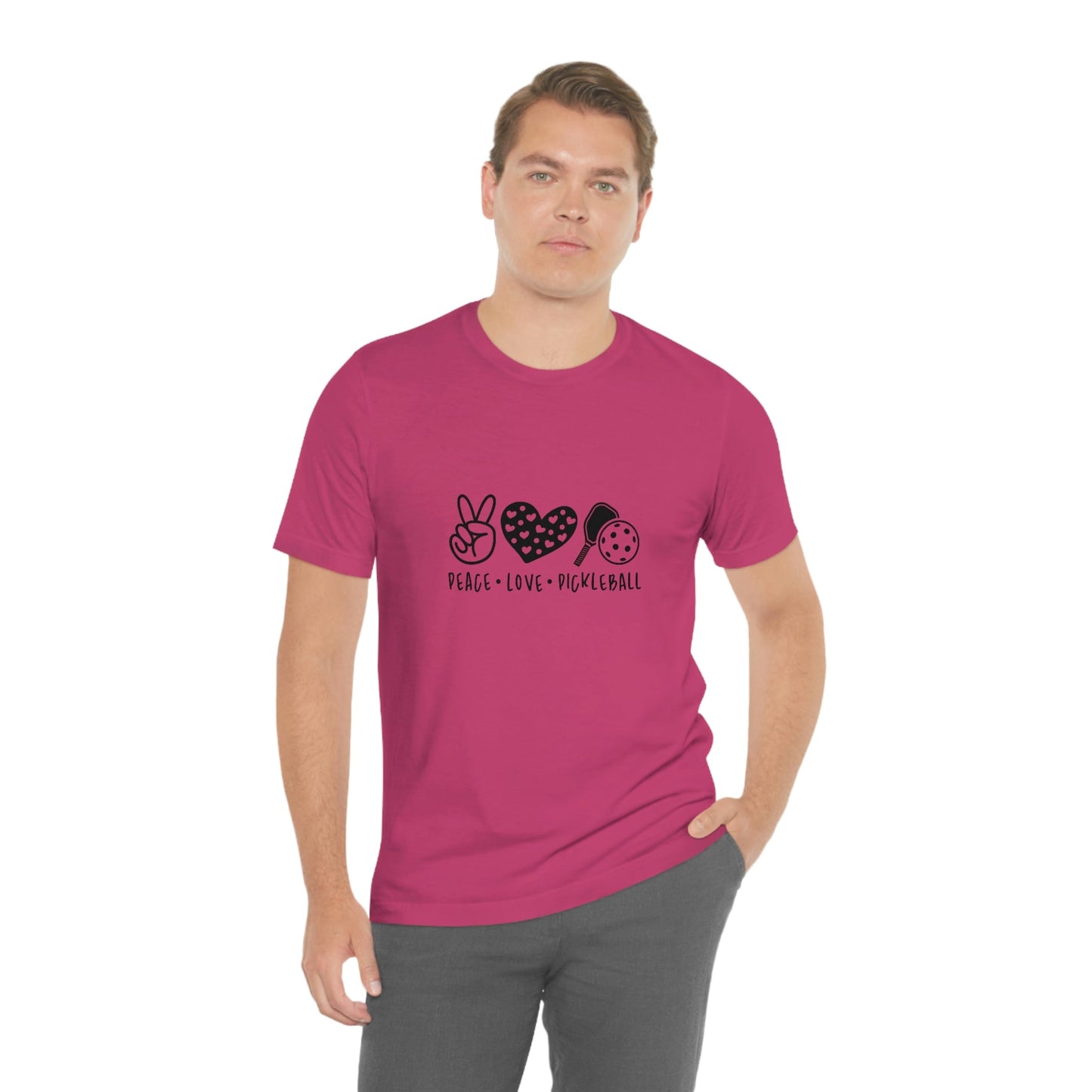 Peace Love and Pickleball Unisex Jersey Short Sleeve Tee