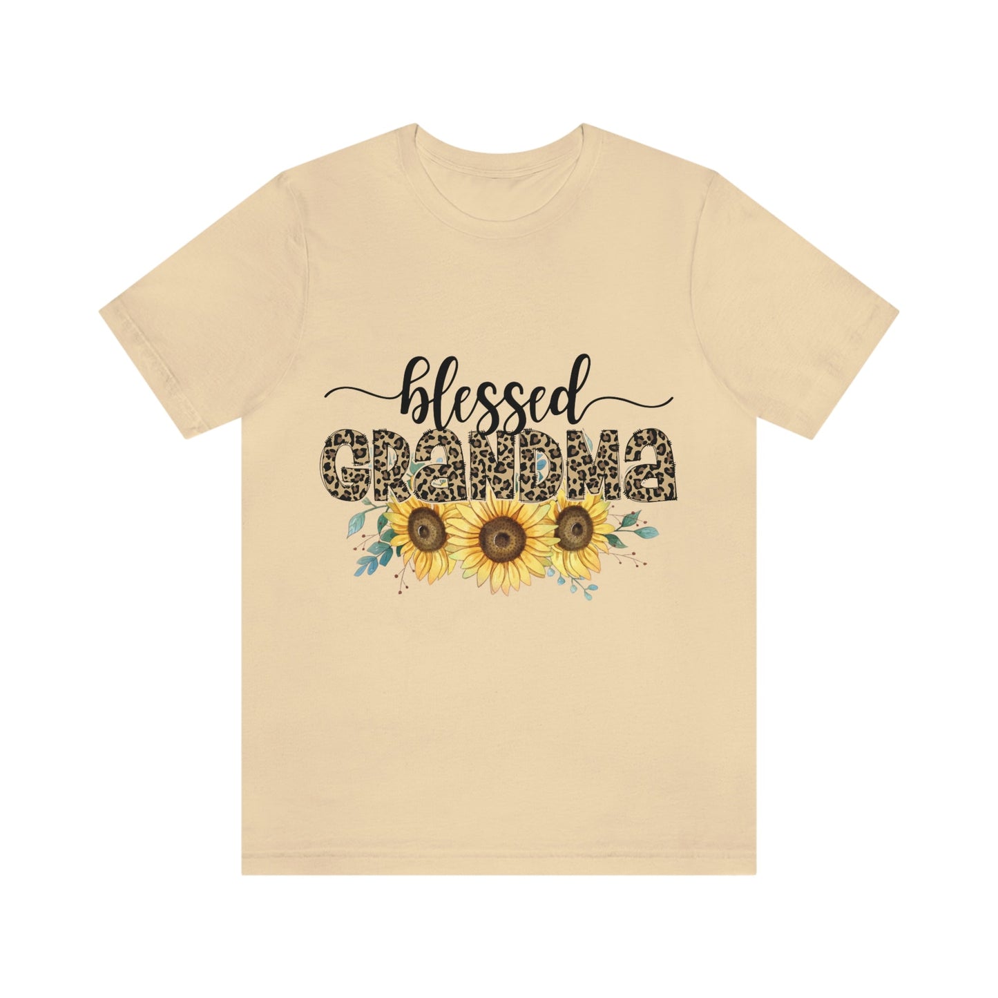 Blessed Grandma Flower Jersey Short Sleeve Tee, Mother's day gift, Mother's Day, Grandma Birthday, Sunflower T-shirts, Grandma gift, grandma shirt